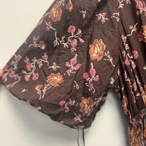 Free People Floral Midi Dress in Brown - Picture 9 of 13